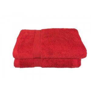 Drap de Bain 70x140 cm Lot de 3 Serviettes Eponge Couleur Rouge Home Basic 50x100 cm 33x50 cm Serviette invit/é