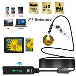 Tablette Ordinateur Portable Mac MingBin Endoscope WiFi Endoscopique Caméra 1200P HD IP68 Etanche Caméra dinspection 10M Câble Semi Rigide Endoscope Compatible avec iOS Android Smartphone 