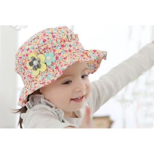 Tour de t/ête 42//52cm ANIMQUE Chapeau de Soleil pour B/éb/é Fille Printemps /Ét/é Fleurs Motif Princesse P/êcheur Chapeau Coton Plage Mignon et Doux 0-4ans