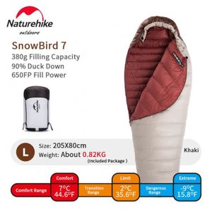 SAC DE COUCHAGE Snowbird7-L (380G) - Natureifa Sac de couchage SnowBird en duvet de canard, ultraléger, portable, camping, ga