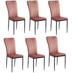 Chaise velours rose roulette - Cdiscount