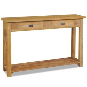 CONSOLE EXTENSIBLE Table console DUOKON - Teck massif - Rectangulaire