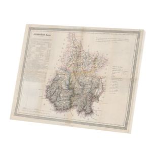 OBJET DÉCORATION MURALE Tableau Décoratif  65 Hautes Pyrénées Département Carte Ancienne France Région (39 cm x 30 cm)