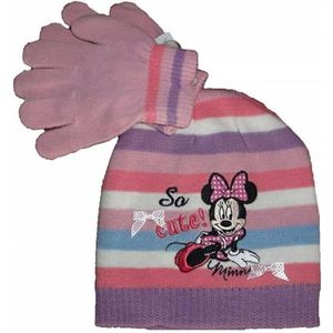 BONNET - CAGOULE Bonnet Gants Minnie Mouse Rose Taille 52 Disney enfant GUIZMAX