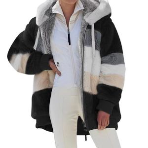 doublure en polaire épaisse en coton chaud jieyun Manteau à capuche pour femme veste à capuche rembourrée manteau d'hiver en peluche imperméable à l'eau noir/rouge