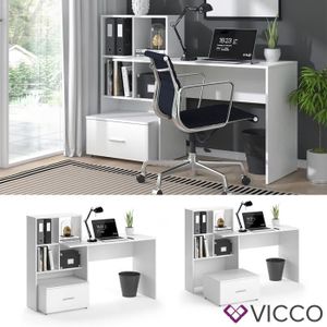 VICCO combinaison d'étagères de bureau 8 compartiments table de bureau table PC 