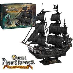 Jubepk Bateau Pirate Des Caraïbes – Jouet Éco-Responsable Avec Voiles, Canons, Drapeau – Déco Et Jeu Imaginatif