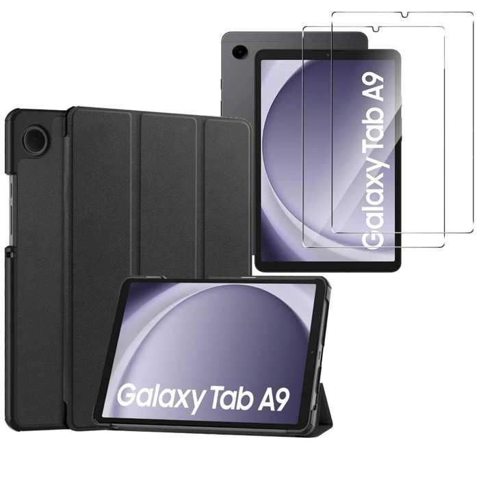 Avec Film Verre Trempé, Coque Samsung Galaxy Tab A9 (8,7) Housse Galaxy  Tab A9 Cuir PU Rotation 360° 2023 sm-X110/X115, Noir - Cdiscount  Informatique