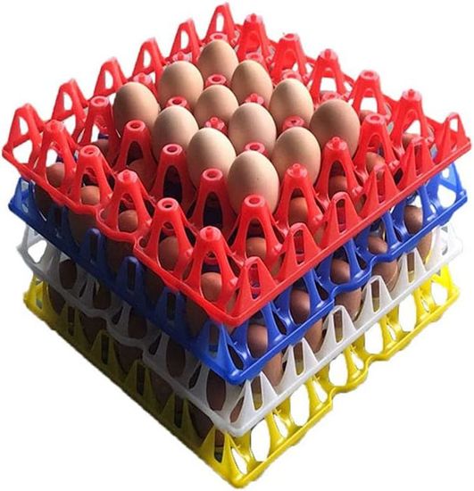 Lot De 5 Plateaux En Plastique Pour œufs à 30 Compartiments - Pour Le Stockage, Le Transport, Les Fournitures De La Ferme - Rouge - Accessoire Multifonction Pour Un Usage Domestique (bleu