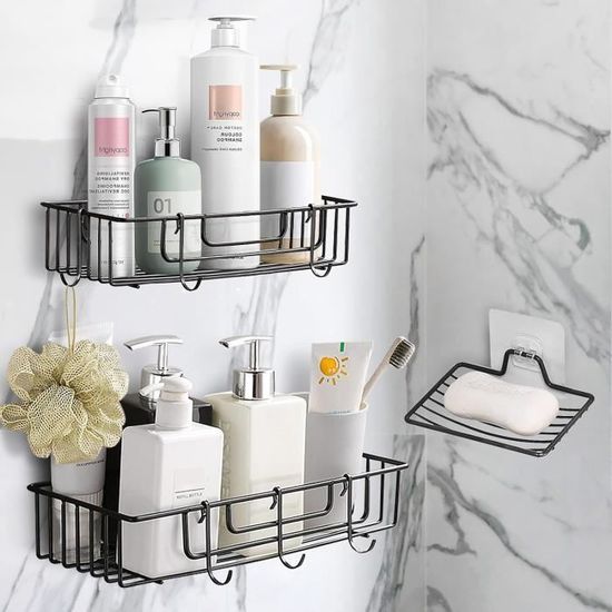 Organisation Salle Bain Étagère Douche Suspendue - Rangez Vos Produits De Bain Sans Encombre Panier Douche Fer