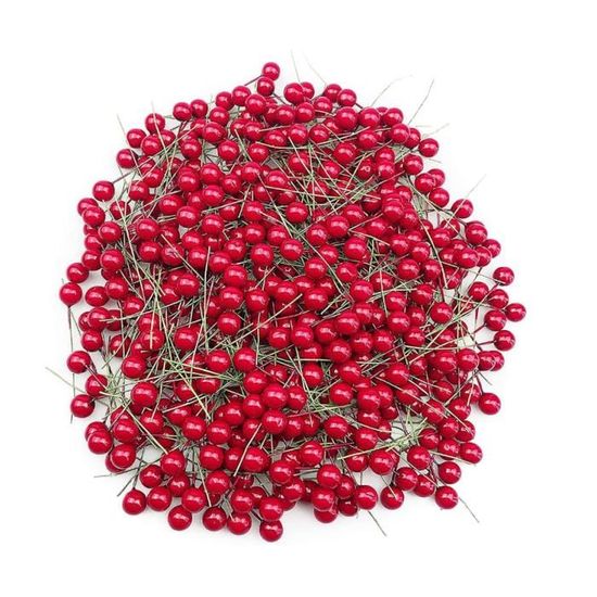 16 Branches De Baies Rouges Artificielles Pour Déco Noël - Houx Avec Flocons De Neige, Pour Couronnes Et Sapins