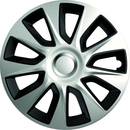 Jeu De 4 Enjoliveurs Aruba 15 Pouces Argentés – Pour Jantes Acier – Compatible Alfa, Dacia, Honda, Land Rover…