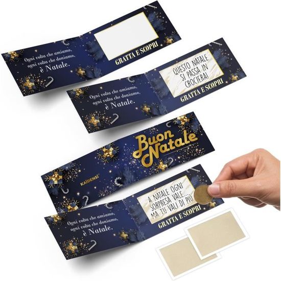 6 Cartes De Noël à Gratter Personnalisables - Paillettes Dorées Avec Enveloppe - Idée Cadeau Originale