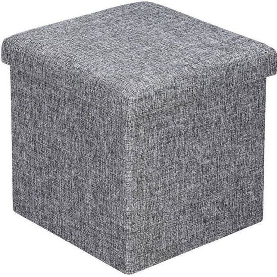 Pouf Cube Bonlife Avec Espace De Rangement Secret - Cube Pliable Velours Blanc, Repose-Pieds Et Coffre 42x32x32cm