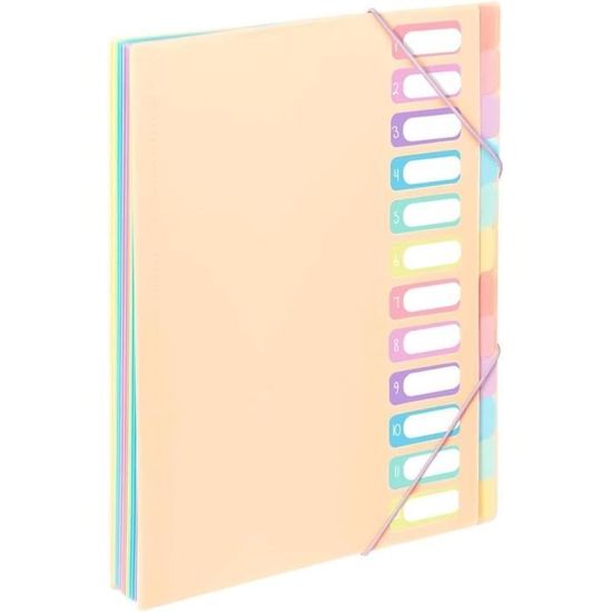 Viquel - Lot De 2 Trieurs A4 (6 Et 12 Compartiments) - Vert Pastel Et Bleu Pastel - Index Sur Le Devant - Pochette Plastique A4 - Gamme Propysoft