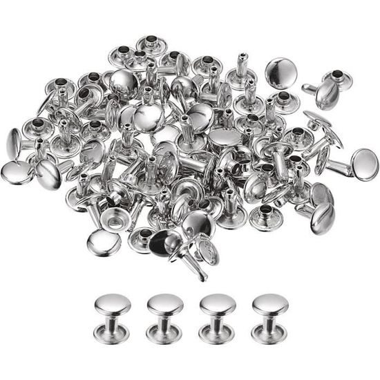 100 ensembles de Rivets ronds en métal de 5mm à 15mm, clous pour