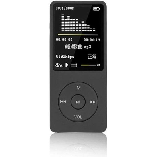 Lecteur MP3/MP4 Baladeur Multi-fonction USLION - Capacité 32 Go - Noir - Prise audio 3,5 mm - Écran - Casque