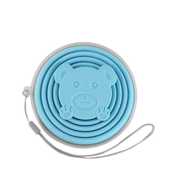 Tasses De Voyage Pliables AYMQC 270ml – Lot De 2 (gris Et Bleu) Avec Couvercle – Silicone Alimentaire