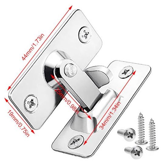 Verrou Porte Angle Droit 90 Degrés 2 Pièces Boulons Verrouillage Boucle