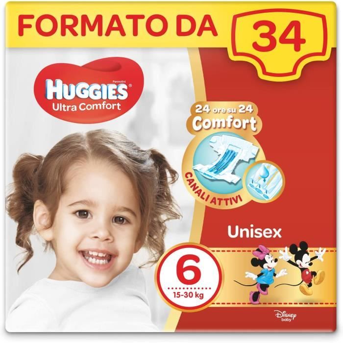 Couches Ultra Comfort Taille 6 (1630kg), lot de 34 couches Cdiscount