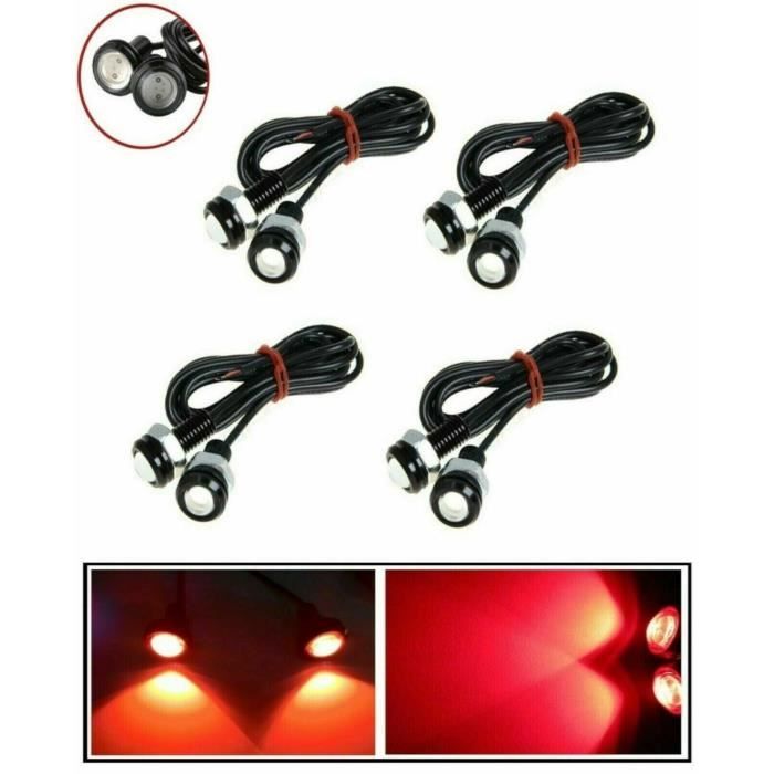 8x 12V LED Feux De Stop Position 10W Rouge Diurne Eagle Eye Auto Moto 160-220Lm