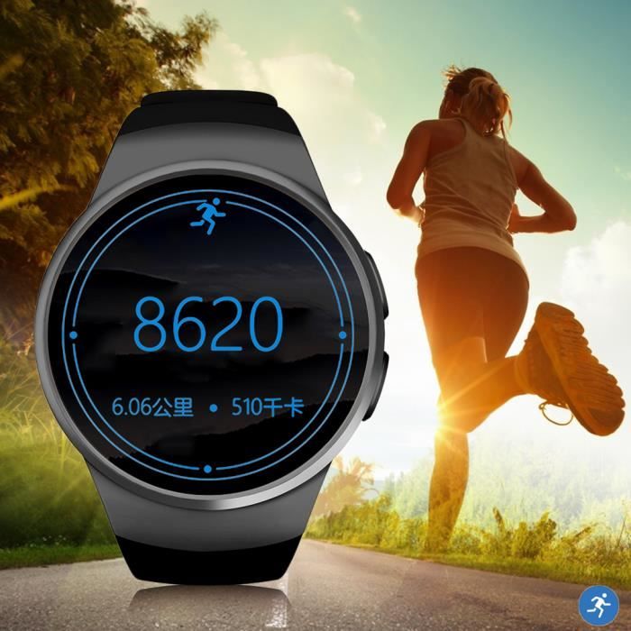 Sport noir Bluetooth Montre Connectée Intelligente Smart Watch Phone KING-WEAR KW18 montre-bracelet