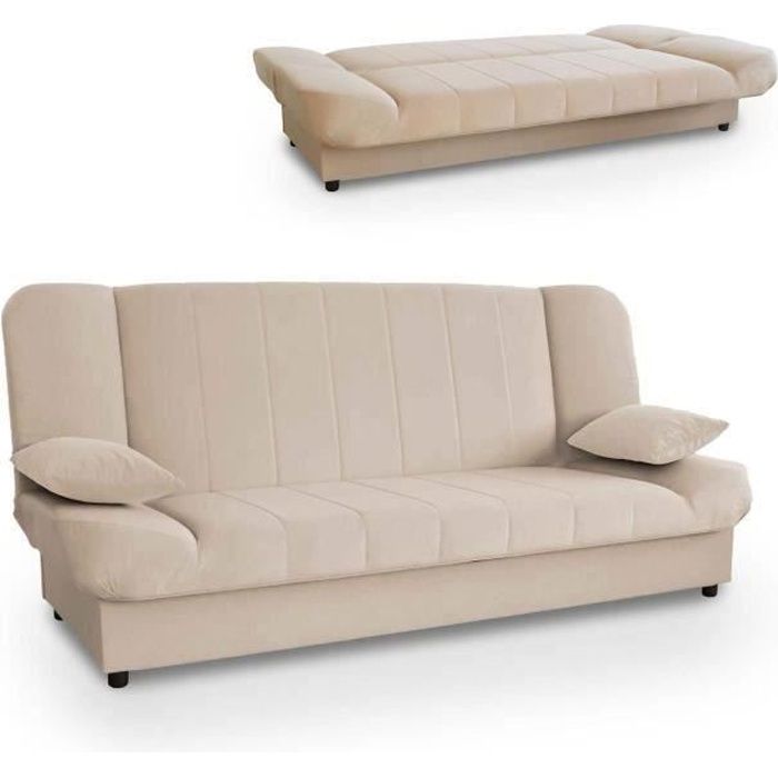 Banquette clic clac convertible beige MADDY