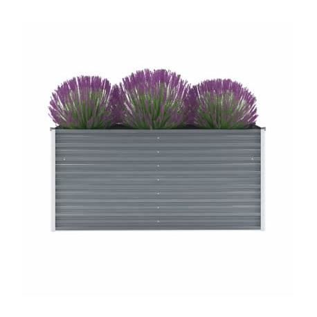 Bac à fleurs rectangulaire en acier galvanisé - 160 x 40 x H 77 cm -RUR