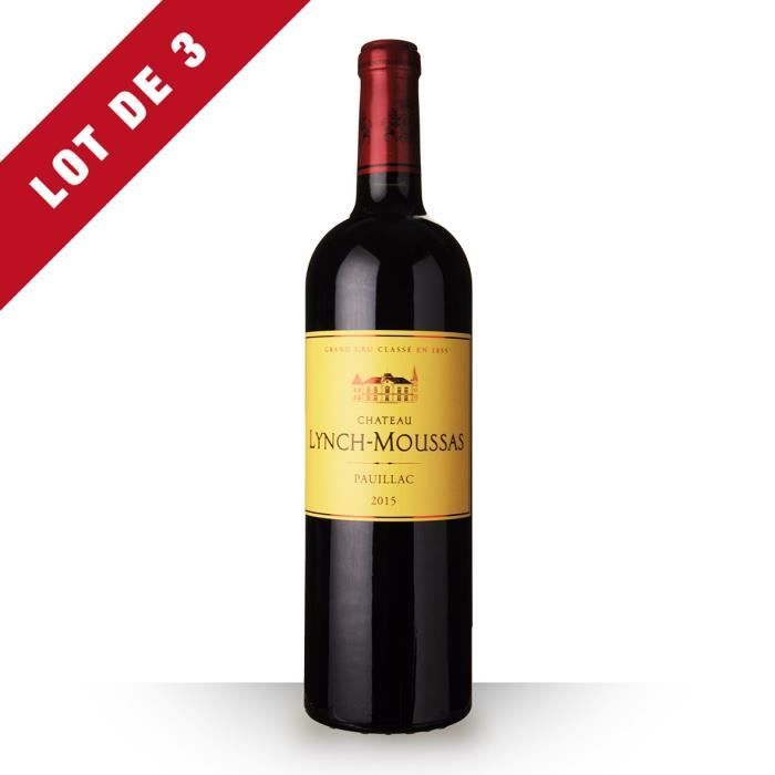 3x Château Lynch-Moussas 2015 AOC Pauillac - 3x75cl - Vin Rouge