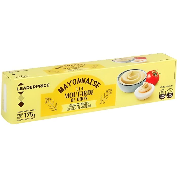 Mayonnaise à la moutarde de Dijon en tube Leader Price - 175g