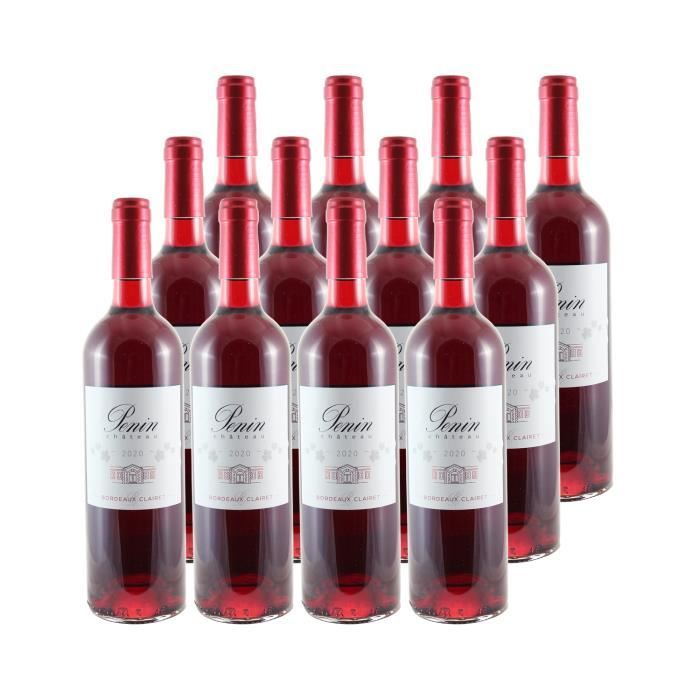 Clairet Rosé 2020 - Lot de 12x75cl - Château Penin - Vin Rosé de Bordeaux - Appellation AOC Bordeaux Clairet - Cépage Merlot