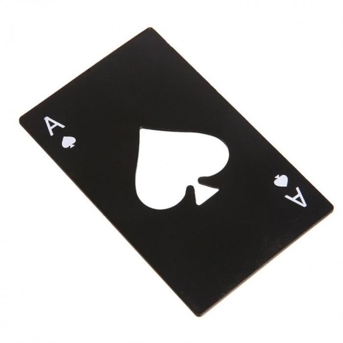 Ouvre bouteille de Poker et de bière - Nouvelle offre spéciale élégante 1 pièce, carte de jeu de Poke - Modèle: Black - WMKPQA02165