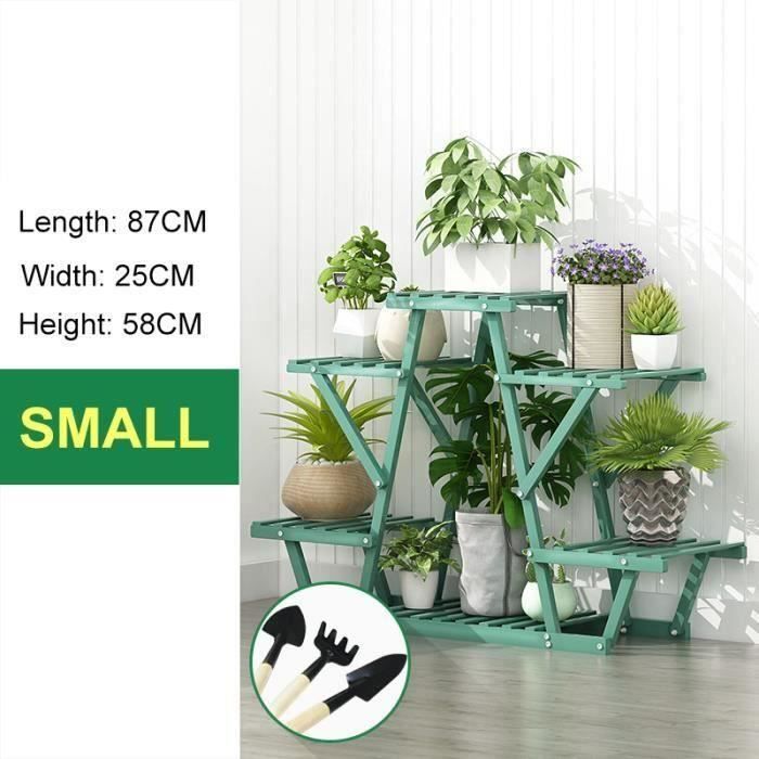 Etagère Fleur Porte Plante Pot Meuble Support Jardin Maison Balcon Patio Bureau Décoration Rangement -S VERT