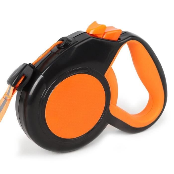 Laisses Colliers,Corde de Traction pour animaux domestiques Nylon réfléchissant télescopique automatique chiot - Type Orange-3M