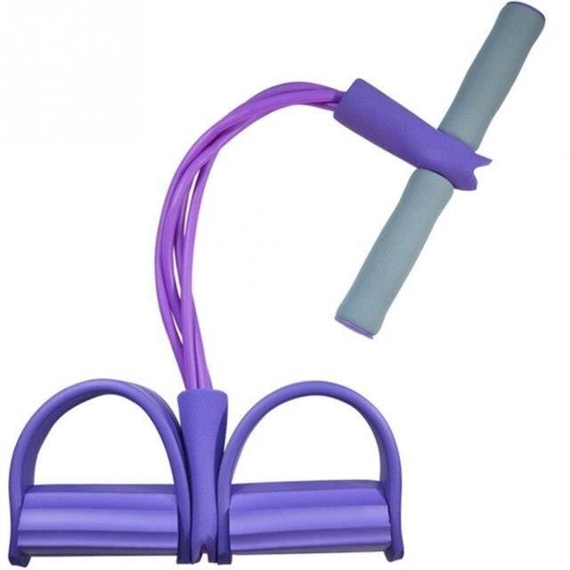Accessoires Fitness - Musculation,Bandes de résistance de forme physique 4 tubes fort Latex élastique pédale exercice - Type Purple