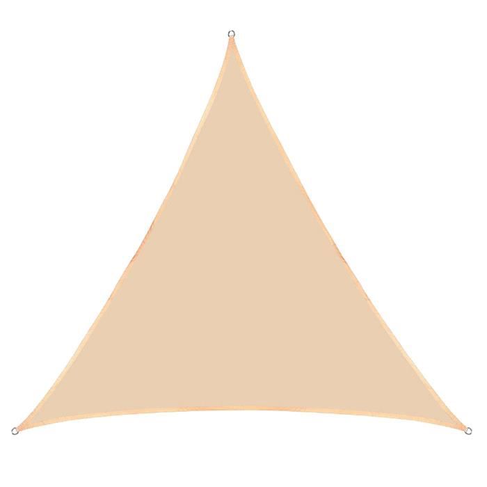 Voile d'Ombrage Triangle Imperméable Anti UV Toile Ombrage Résistant À L'Eau,Beige,3x3x3M