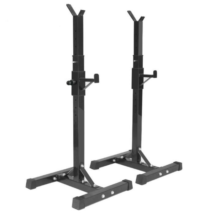 Rack à Squats pour Haltères Capacité 500 kg Support d'haltères réglable Support de squat multifonction