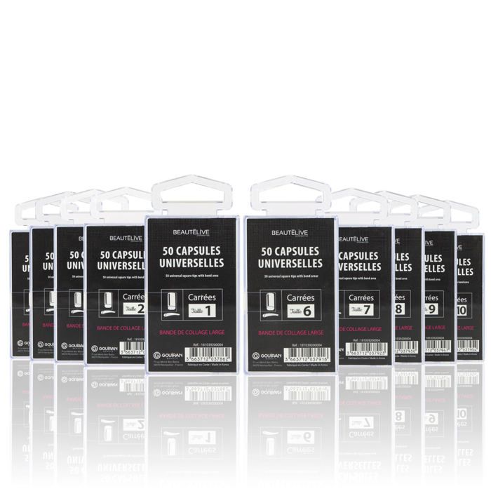 Capsules - Capsules pour ongles naturelles universelles carrées x50 Taille 1 - Beautélive - Femme