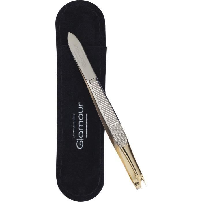 Pince à épiler pour sourcils - Marteau à pointe - Avec pochette - En acier (Lot de 3)