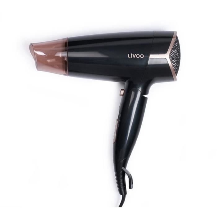 LIVOO DOS162 - Sèche-cheveux - 2 vitesses - 2 niveaux de température - Touche air frais - Poignée ergonomique pliable