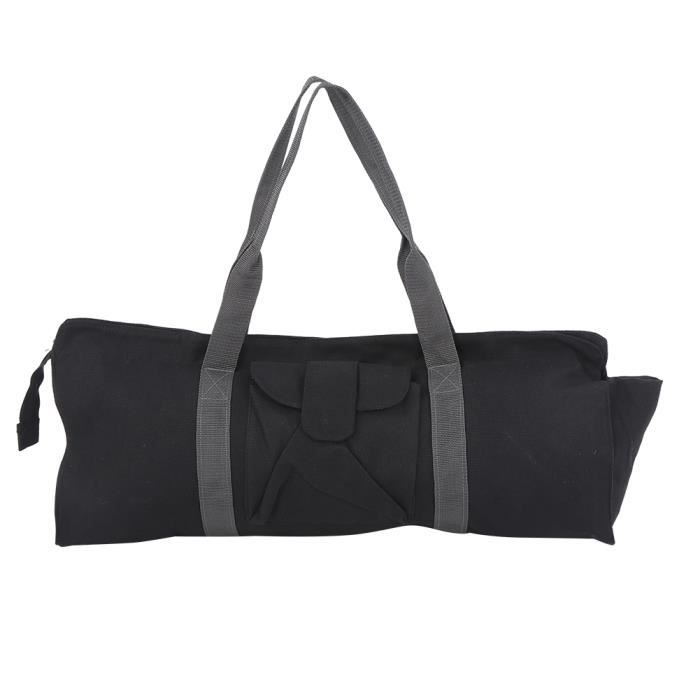 LEK Multifonctionnel toile yoga tapis de gym transporteur sac de rangement sac à bandoulière unique pour le sport noir
