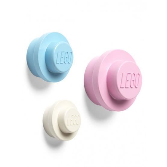 LEGO Ensemble de Cintres muraux (Blanc, Bleu Clair, Rose), Mélange, Petit, Moyen, Grand