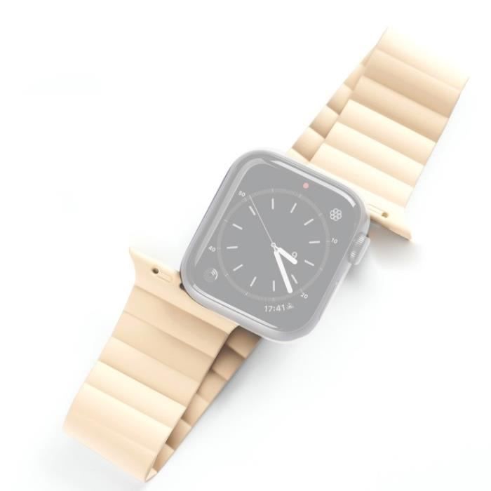 Bracelet Pour Montre Connectée Sangle Magnétique Pour Apple Watch Series 7 41Mmsérie 6-5-4 40Mm-Série 3-2-1 38Mm - Beige