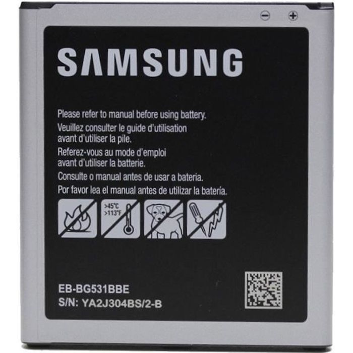 Batterie d origine Samsung EB-BG531BBE Noir 2600mAh pour GALAXY J5