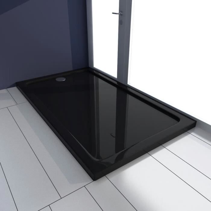 Receveur de douche ABS rectangulaire noir