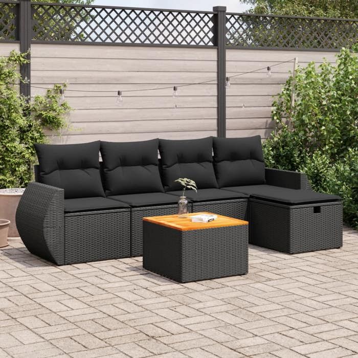 VIDAXL Ensemble de jardin résine tressée 6 pcs - vue 4
