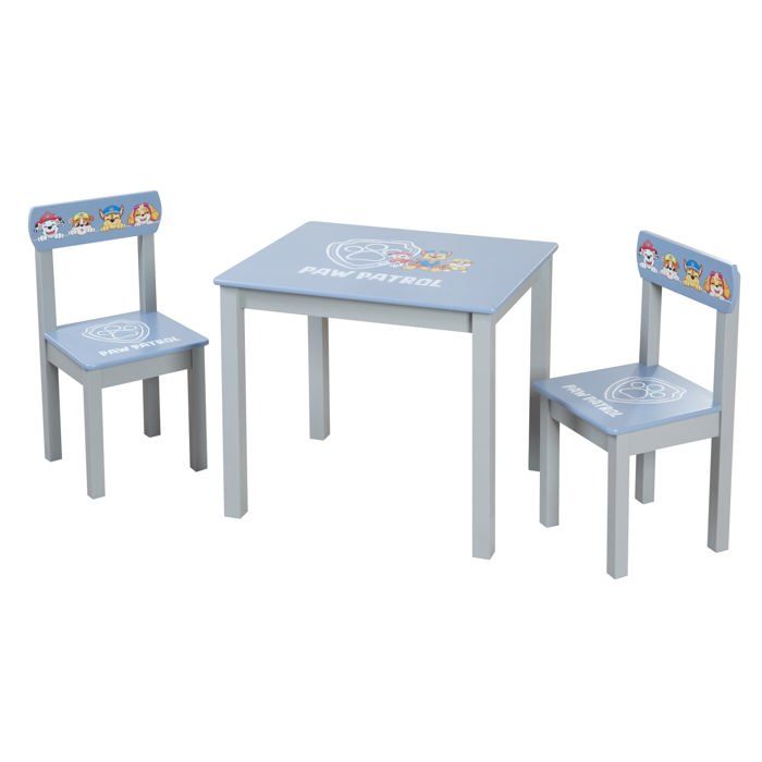 Ensemble Table + 2 Chaises Enfants ROBA PatPatrouille - Motif Chiens Chase Ruben & Marcus - Bleu - Gris Ensemble Table + 2 Chaises Enfants ROBA PatPatrouille - Motif Chiens Chase Ruben & Marcus - Bleu - Gris