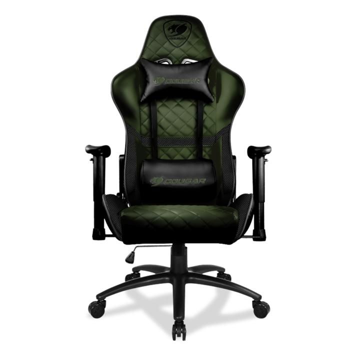 Fauteuil gaming Cougar Gaming ARMORONEGREEN Ergonomique Similicuir Roues silencieuses