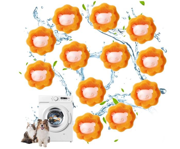 12 Boules Anti-poils Pour Lave-linge – Réduit L’entrelacement Et Capture Les Poils D’animaux (lot Familial)