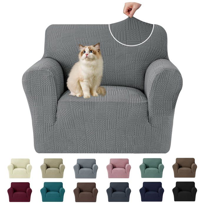 Ystyle Housse Canapé 1 Places Extensible Housses de Canapé Antidérapante Protection Griffures Gris Clair